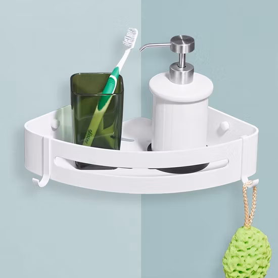 Soporte de cepillo de baño blanco de aluminio, soporte de papel, gancho para bata, toallero, barra, estante de ducha de acero inoxidable, accesorios para baño