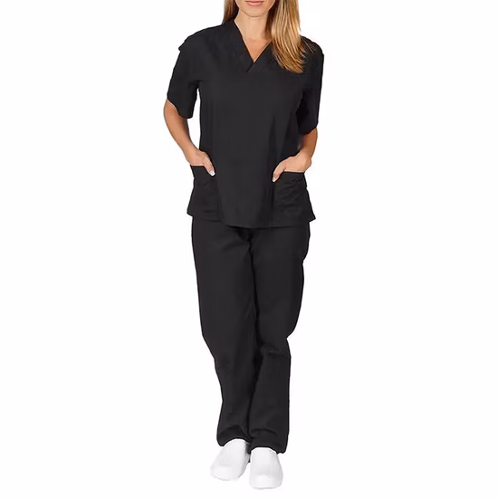El médico de encargo de Srubs de la moda del logotipo friega el cuello en V del traje uniforme